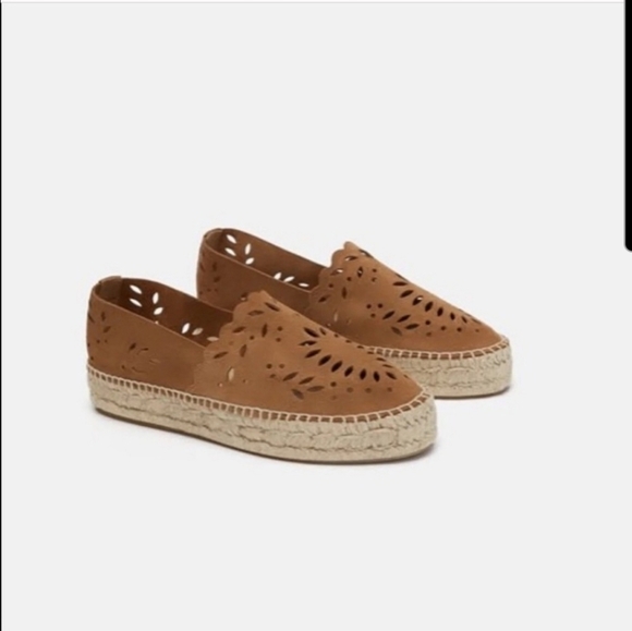 ZARA , leather platform espadrilles - Picture 1 of 8